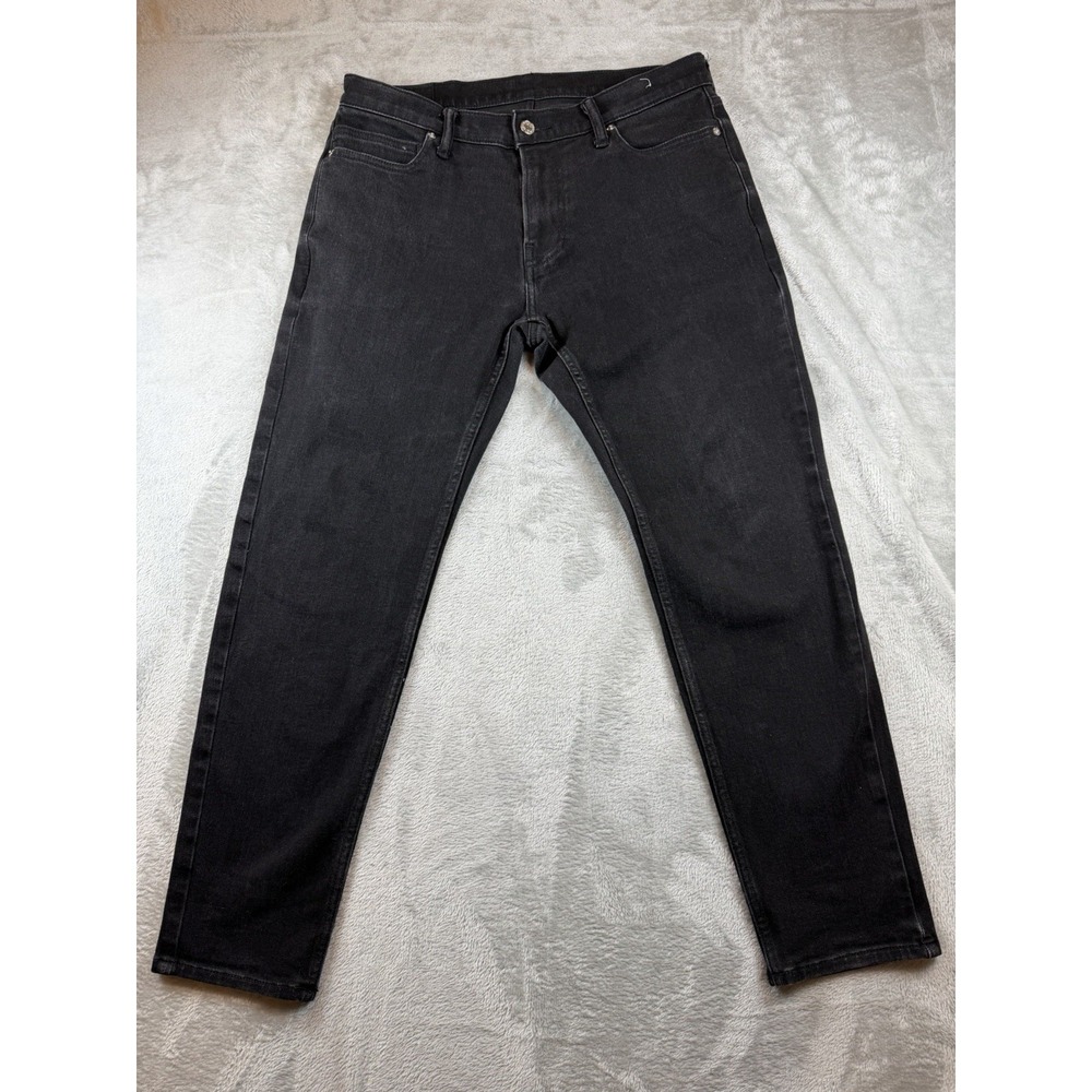 Abercrombie & Fitch Jeans Men's Skinny Taper Stretch Black 32x32 (32X28)Hemmed?‎
